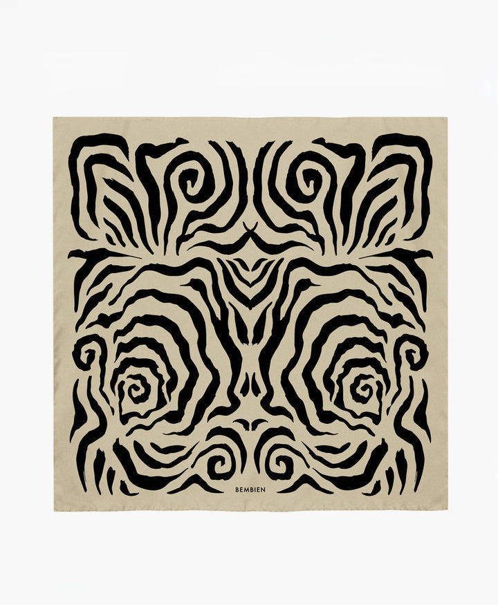 Grosses Seiden-Foulard "Linea Scarf" - Ivory