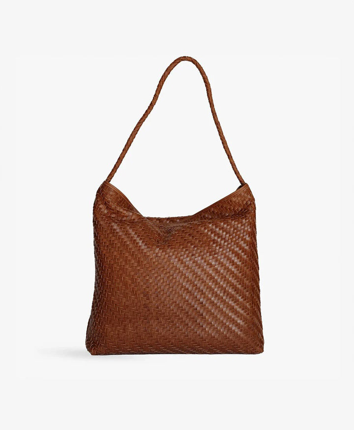 Gewebte Ledertasche "SERA" - Sienna