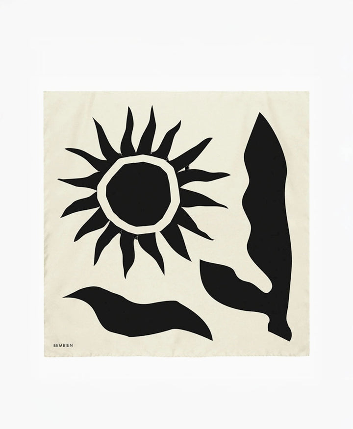 Grosses Seiden-Foulard "Sol Scarf" - Noir