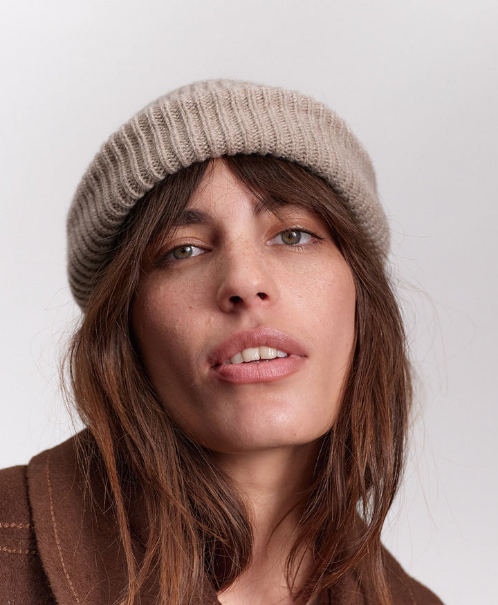 Strickmütze BEN Beanie aus Kaschmir - Greige