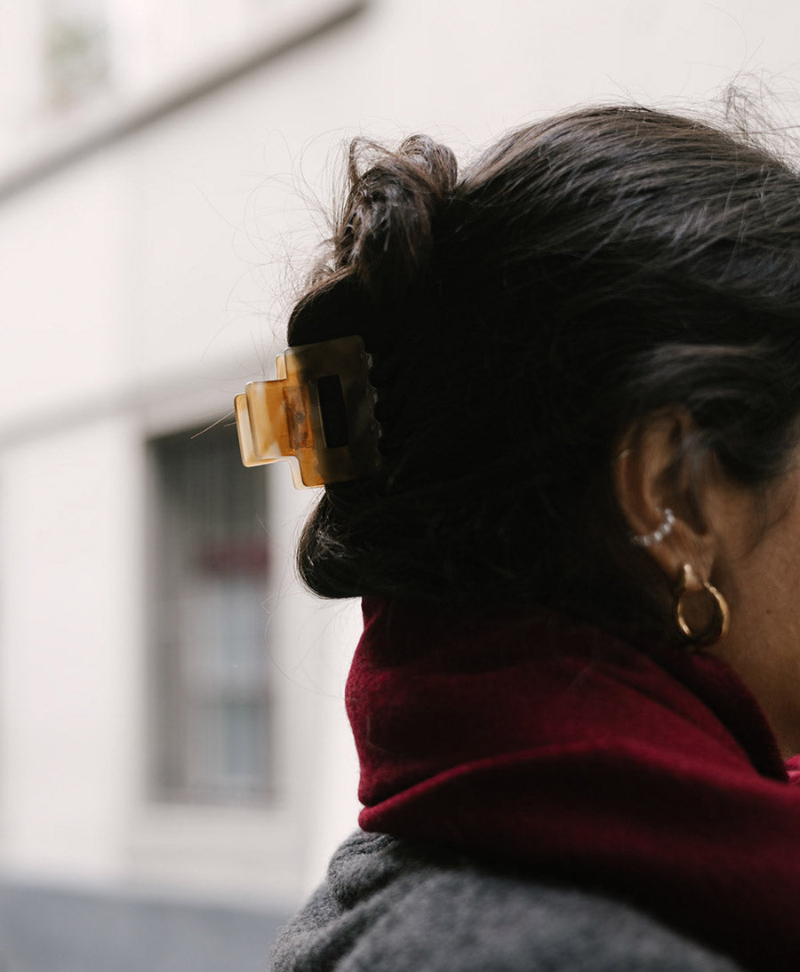 Haarklammer FRANCA aus Acetat - Bernstein