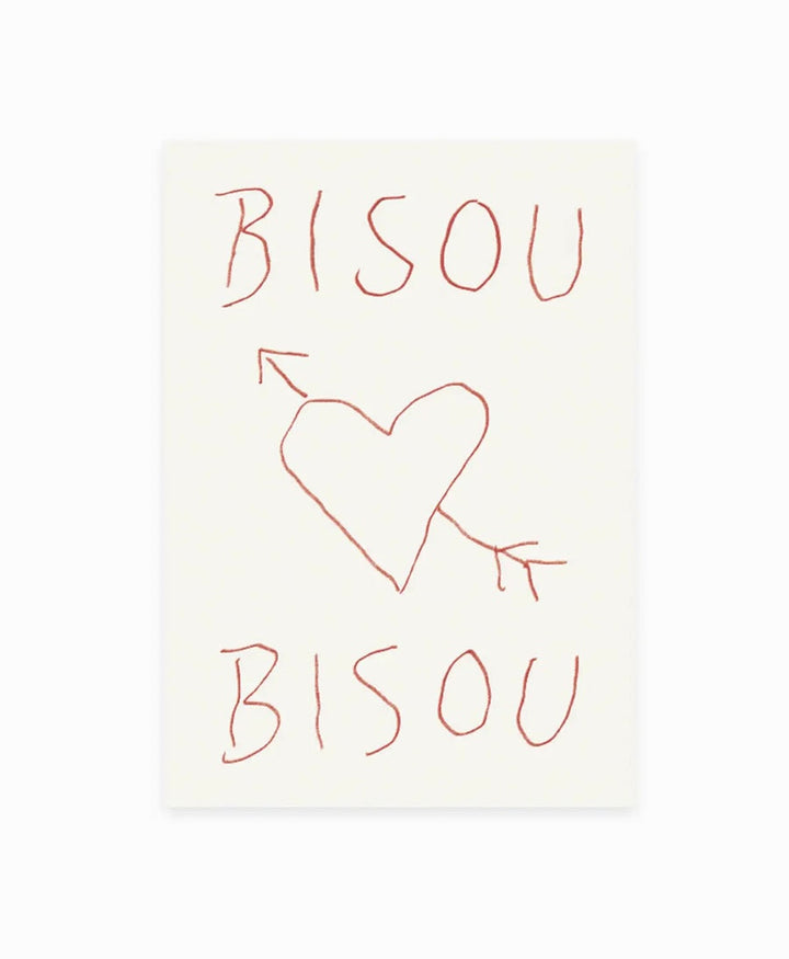 Postkarte "Bisou Bisou"