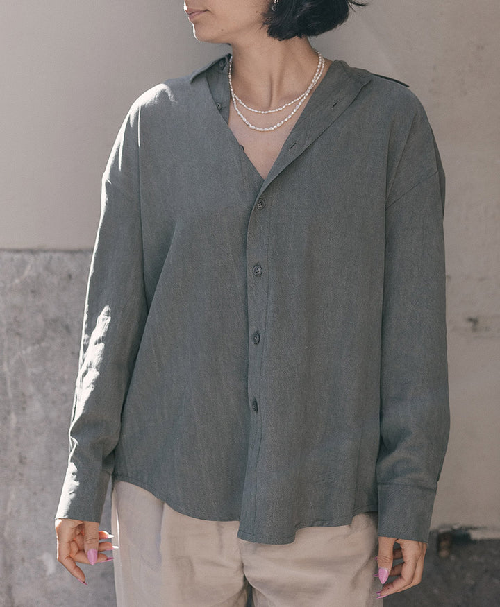 Hemd Signature Unisex Dolman Shirt Tencel - Pewter Green