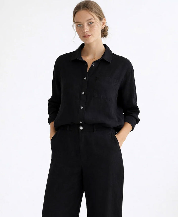 Hemdbluse RALPH aus Bio-Baumwolle - Schwarz