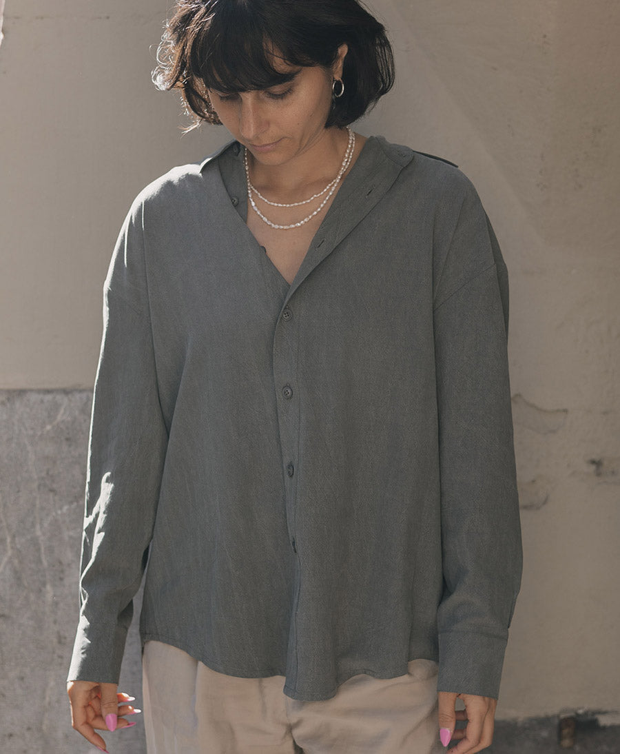 Hemd Signature Unisex Dolman Shirt Tencel - Pewter Green