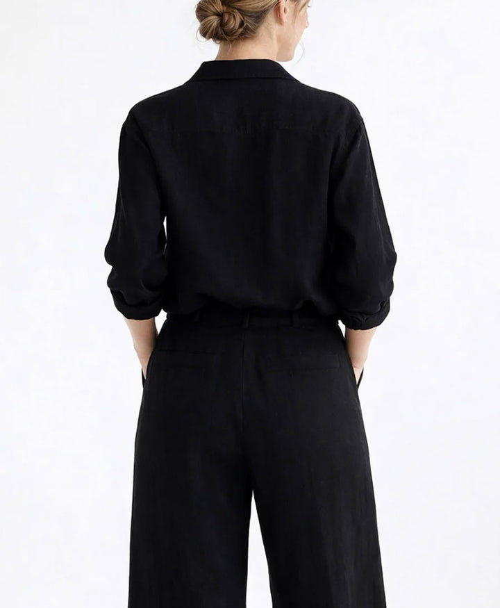 Hemdbluse RALPH aus Bio-Baumwolle - Schwarz