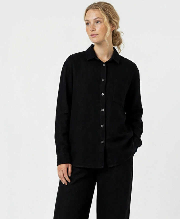 Hemdbluse RALPH aus Bio-Baumwolle - Schwarz