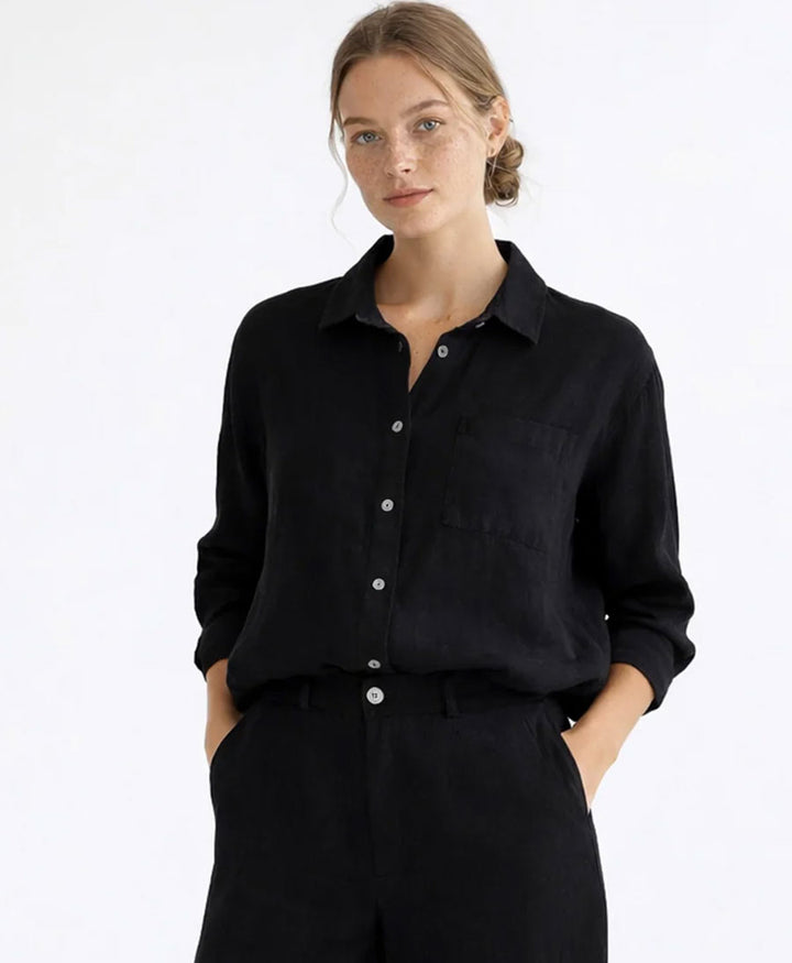 Hemdbluse RALPH aus Bio-Baumwolle - Schwarz