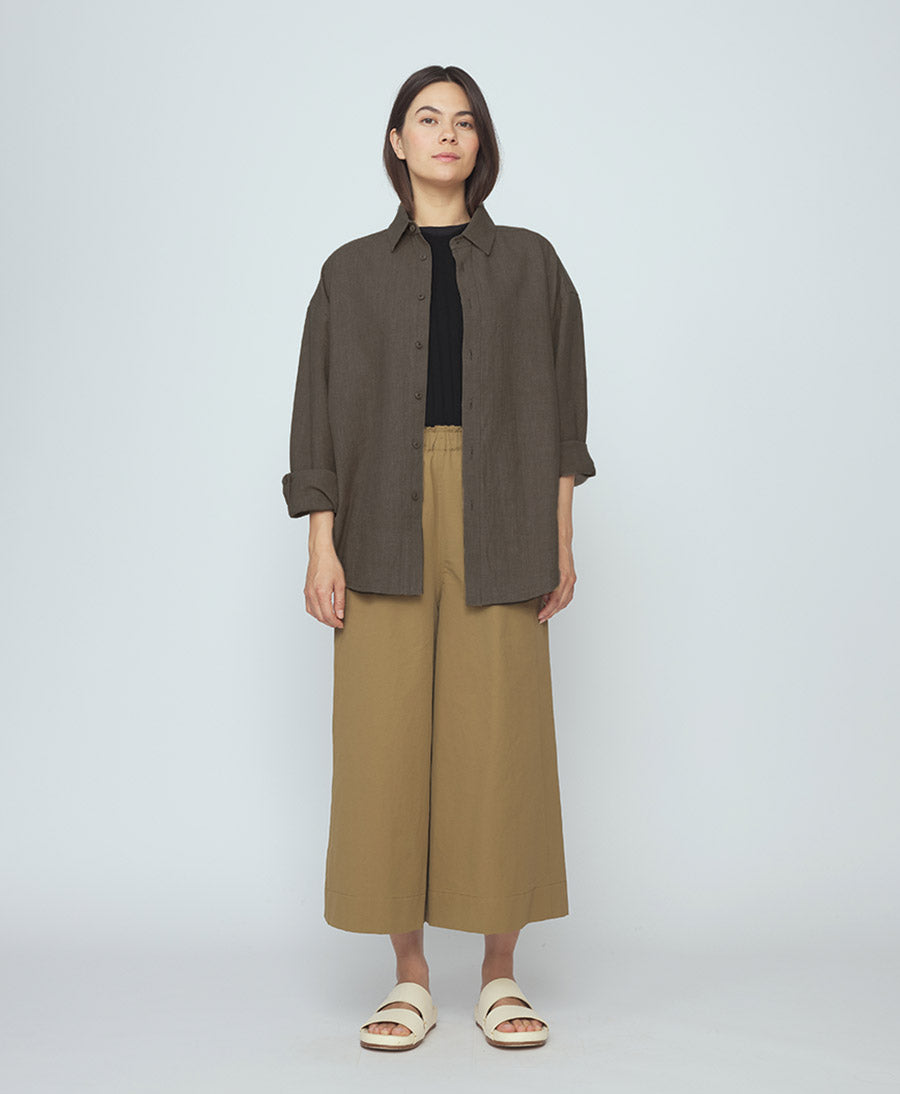Hemd Unisex Dolman Shirt - Tencel/Leinen - Olive