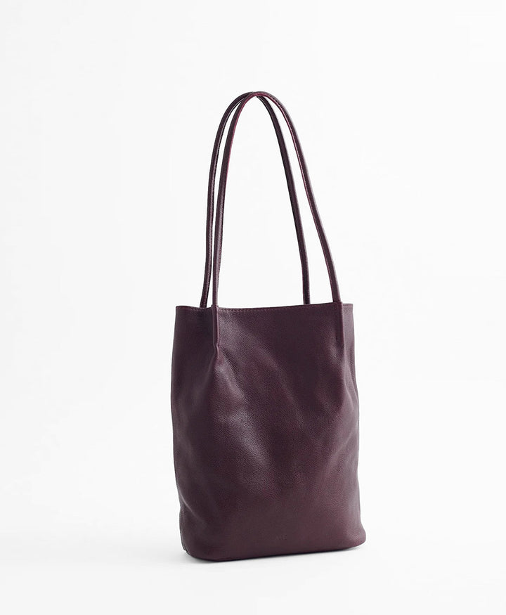 Schultertasche FRANCES - Leder, Bordeaux