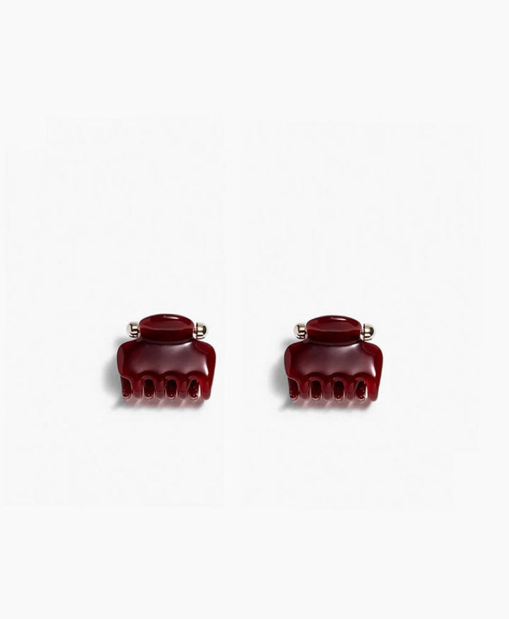 Mini Haarklammer 2er Set - BORDEAUX CLAW CLIP