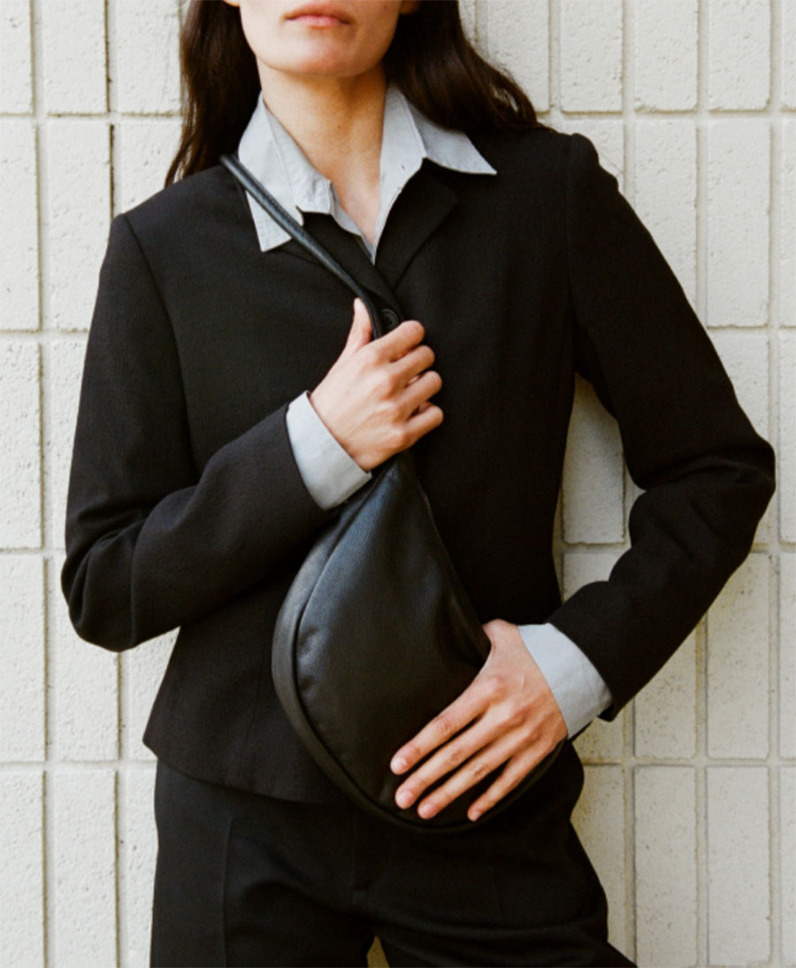 Schultertasche &amp; Umhängetasche Bow - Leder, schwarz