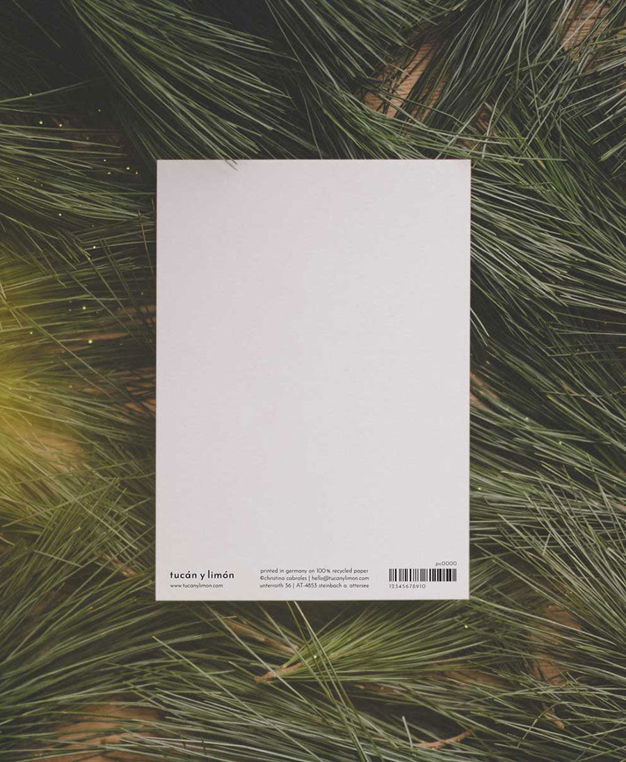 Postkarte "Bär mit Weihnachtsbaum" Weihnachtskarte