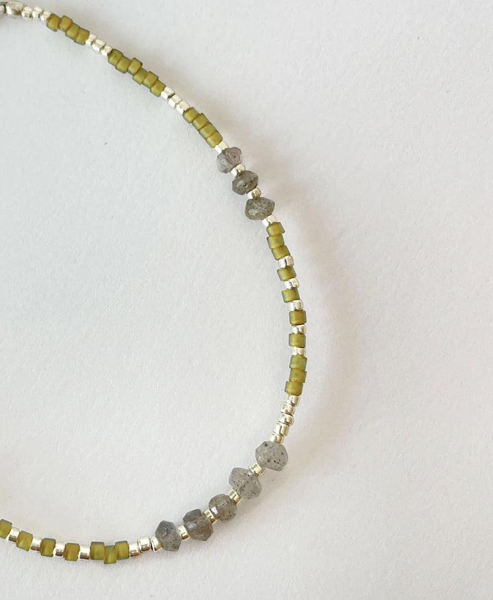 Bracelet DINA Silber - Labradorit - Lime