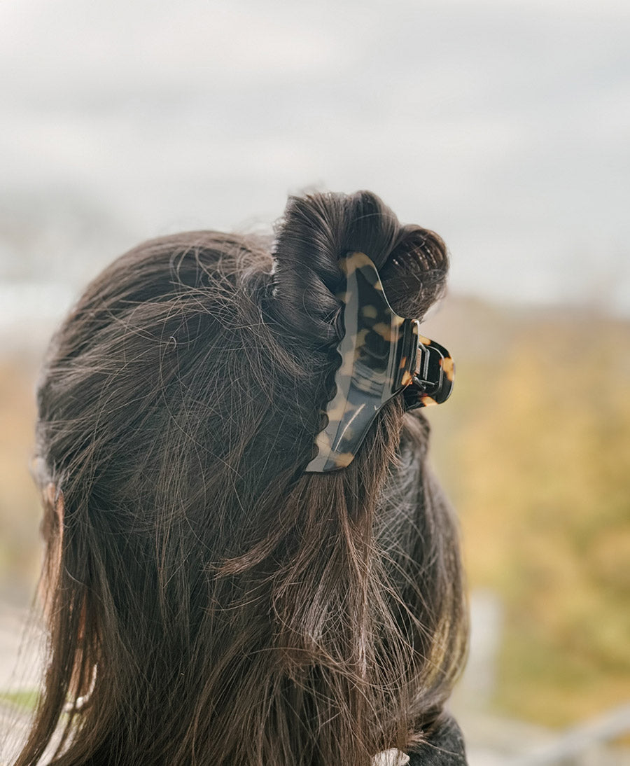Haarklammer CLAIRE (L) aus Acetat - Tortoise