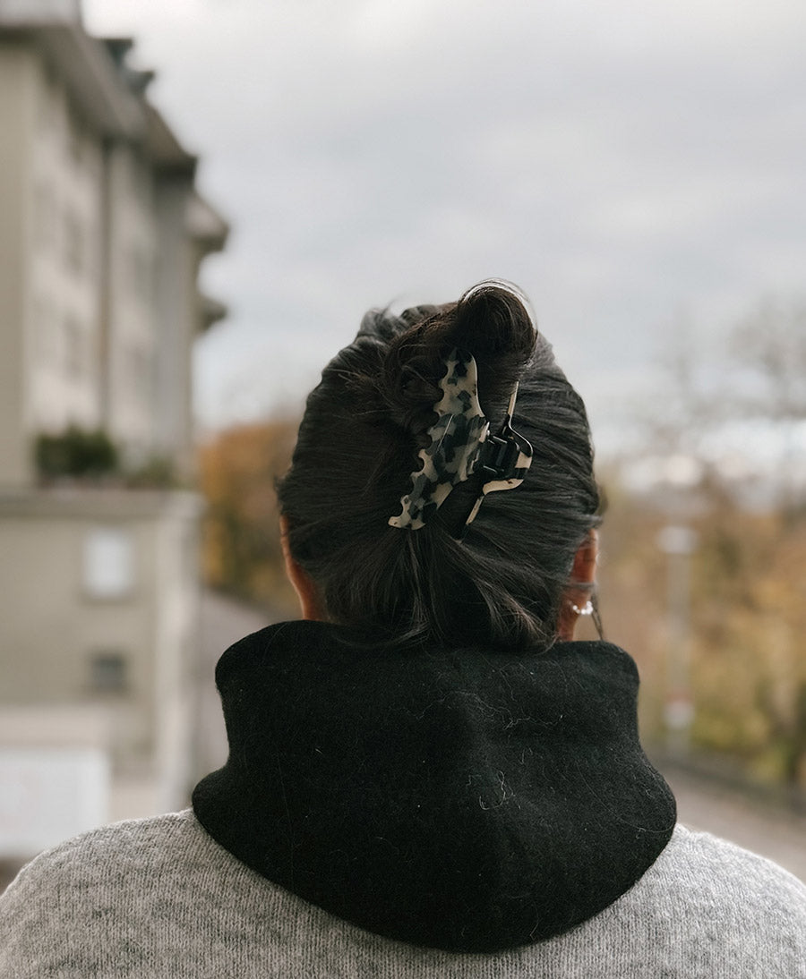 Haarklammer CLAIRE (L) aus Acetat - Helles Tortoise