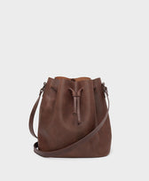 Ledertasche Bucket Bag Park in Dunkelbraun