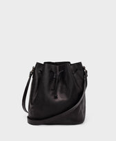 Ledertasche Bucket Bag Park in Schwarz