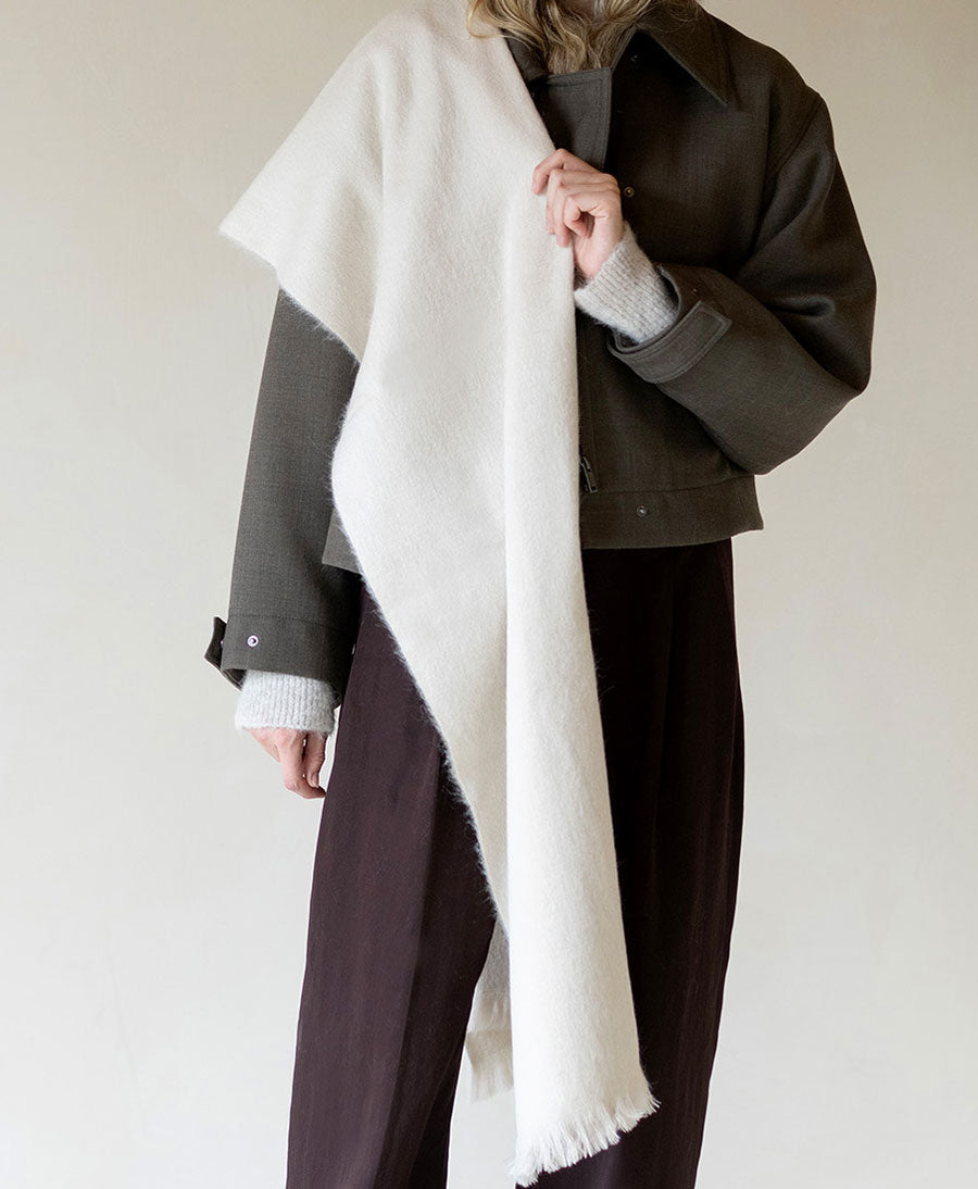 Halstuch Alpaka Schal Slim - Butter Cream