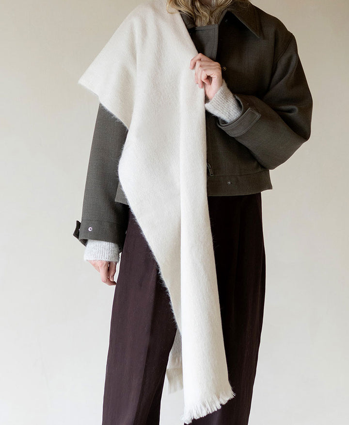 Halstuch Alpaka Schal Slim - Butter Cream