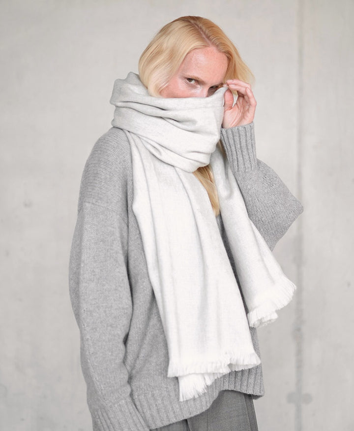 Halstuch Alpaka Schal - Solid White Canvas