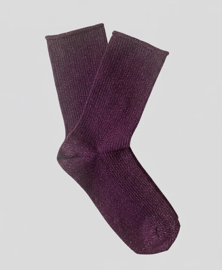 Glitzer Socken Lyocell - Burgunderrot