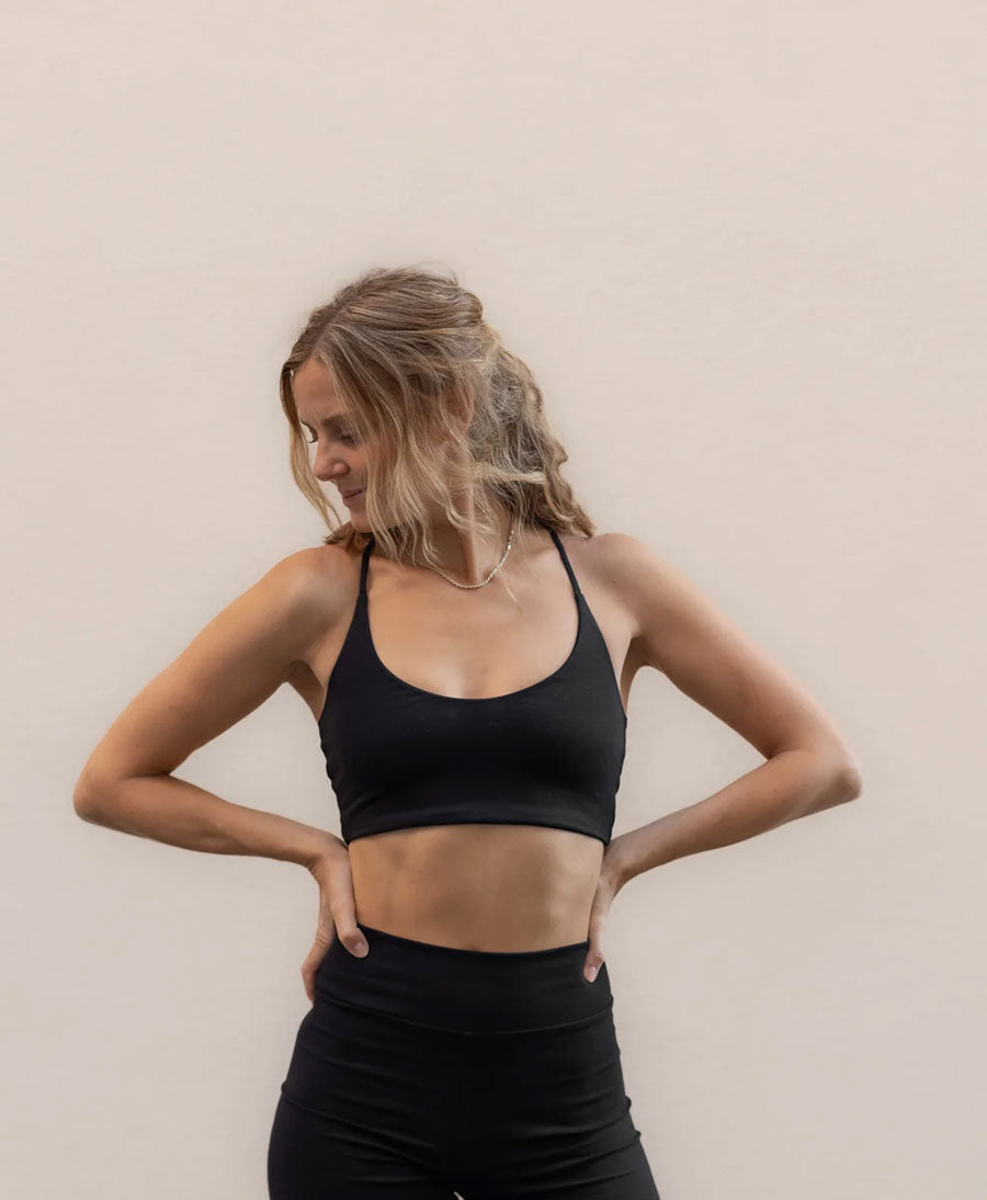 Top / Bustier LULA aus Tencel  - Schwarz