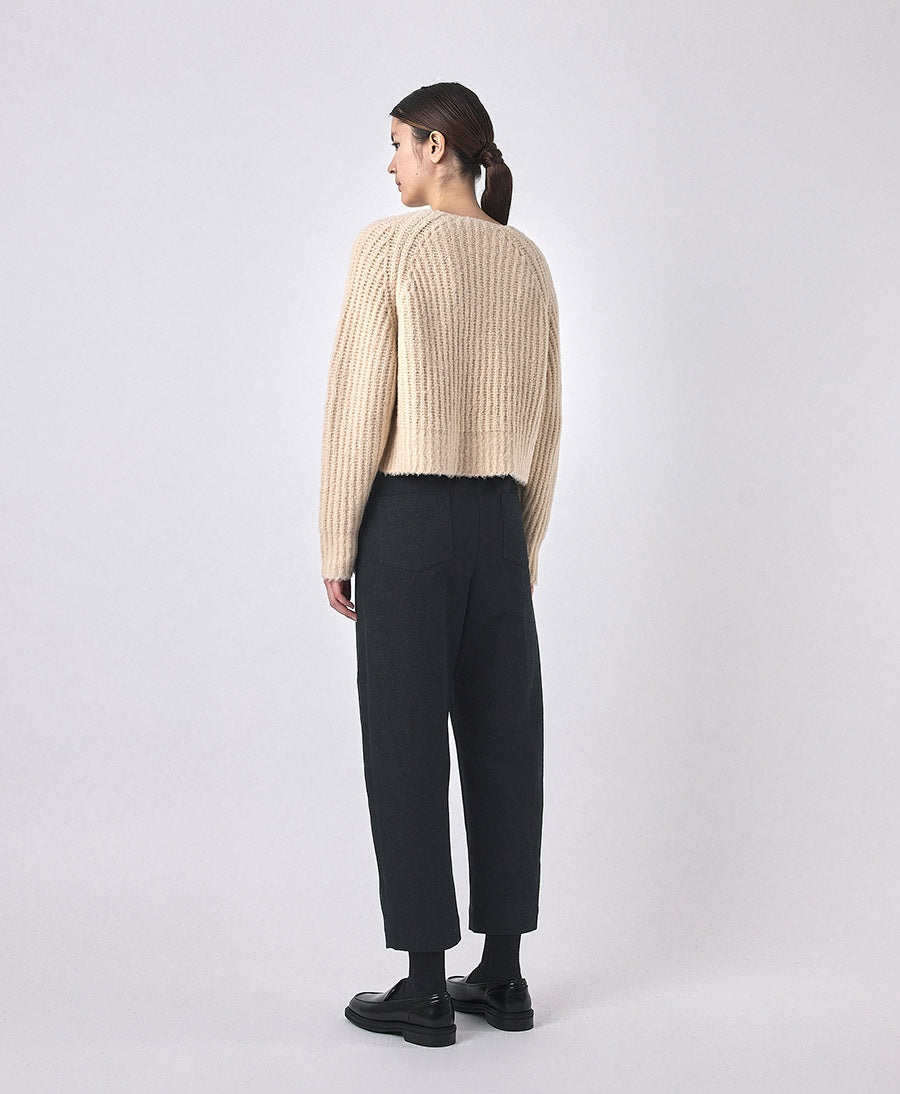 Strickpullover Chunky Cropped Sweater - Hellbeige