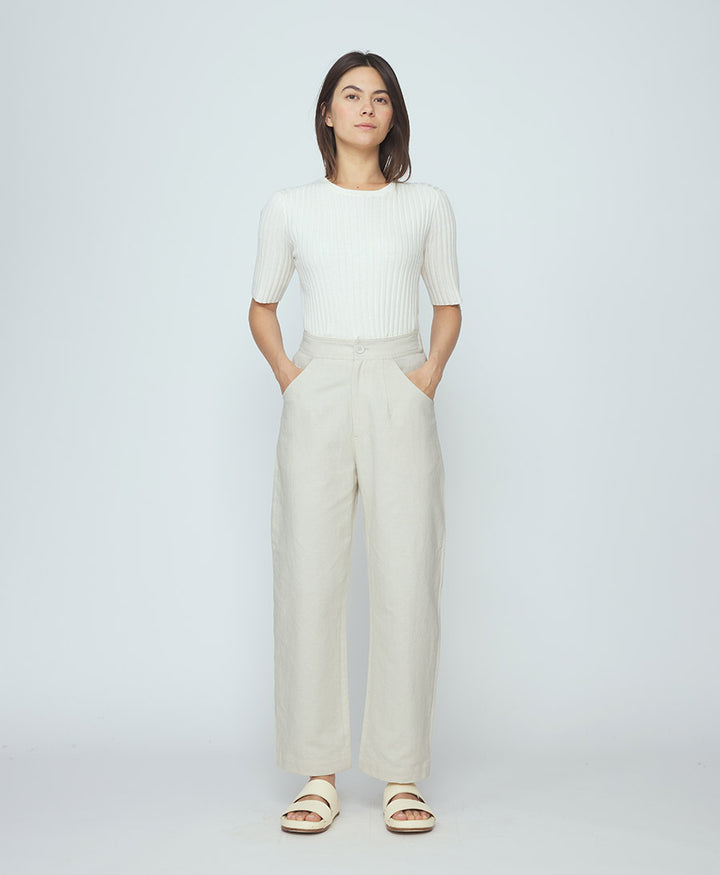 Stoffhose Signature Curve Legged Trouser - Oatmeal