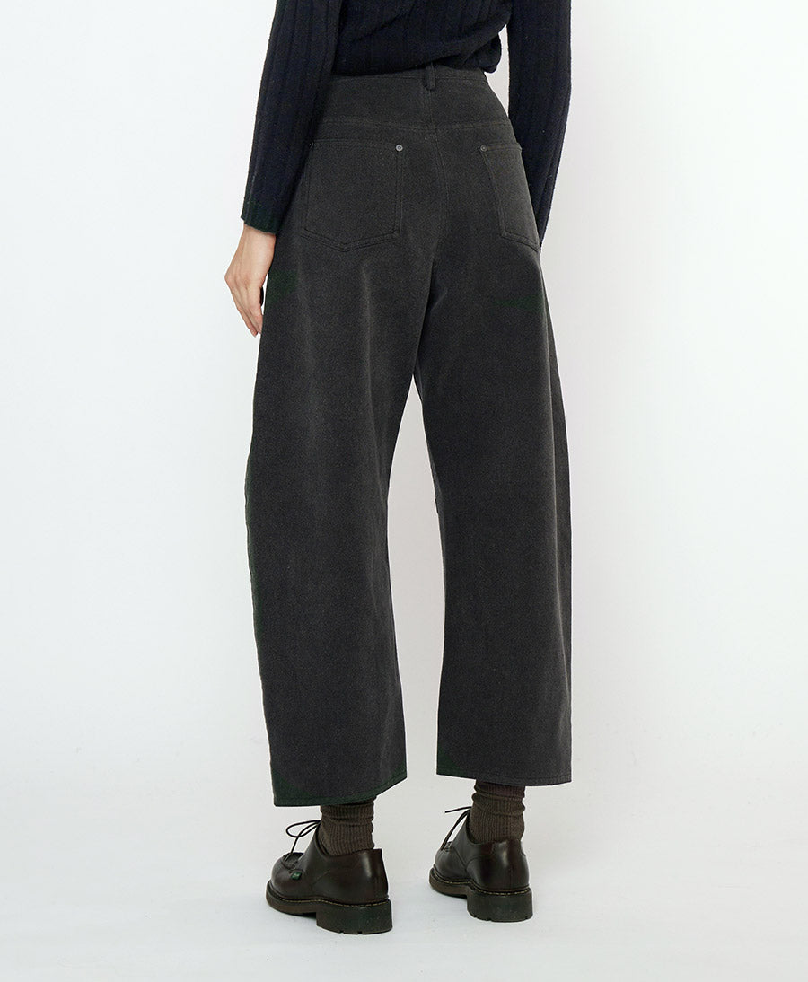 Stoffhose aus Baumwolle - Curve Legged Work Trouser - Schwarz (washed)