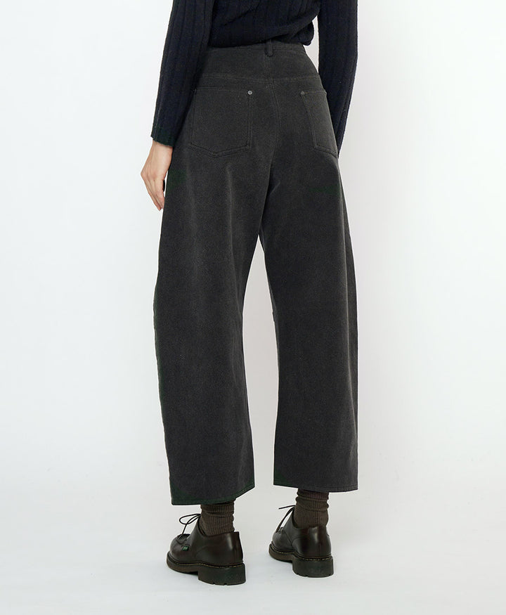 Stoffhose aus Baumwolle - Curve Legged Work Trouser - Schwarz (washed)