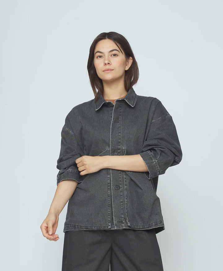 Hemdjacke Signature Panel Pockets Shirt Jacket - Washed Black
