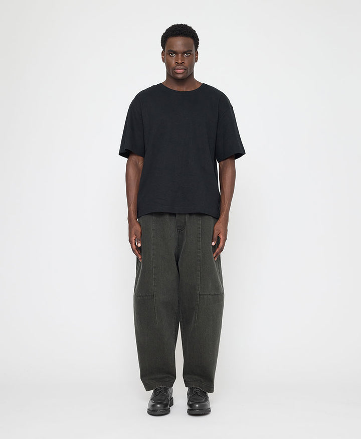 Stoffhose Elastic Panel Barrel Trouser - Washed Black
