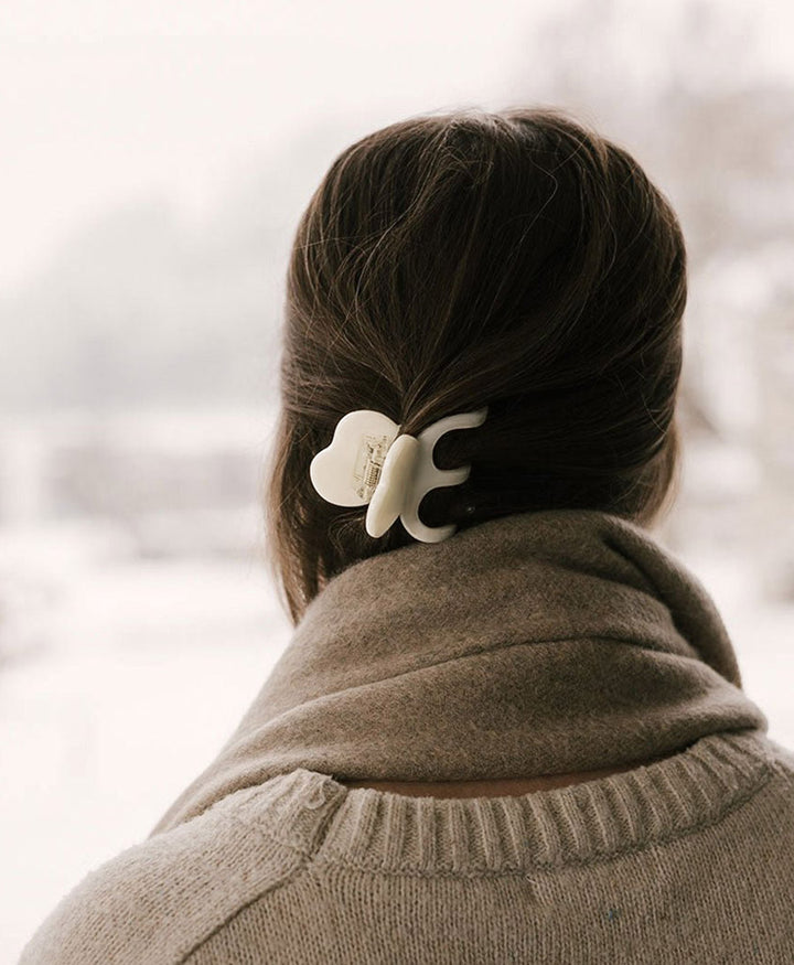 Haarklammer CAMIE aus Acetat - Kreide