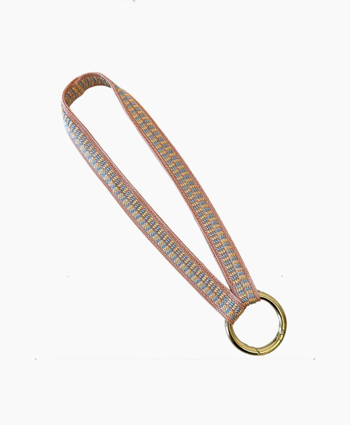 Kurzes Schlüsselband mit vergoldetem Karabiner - Cotton Candy