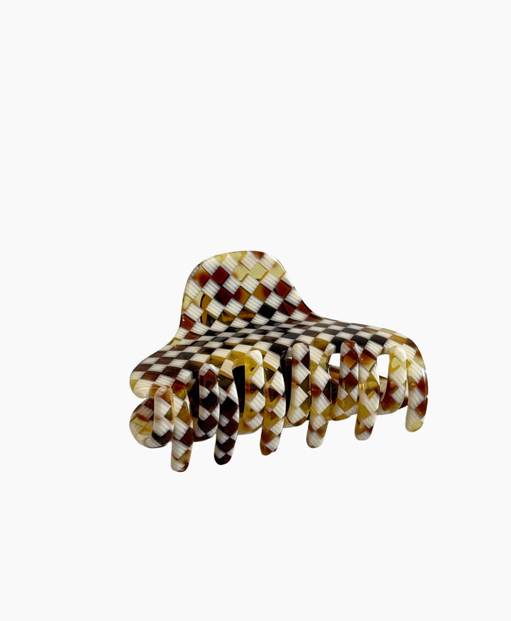 Haarklammer CARLA (M) aus Acetat - Karo