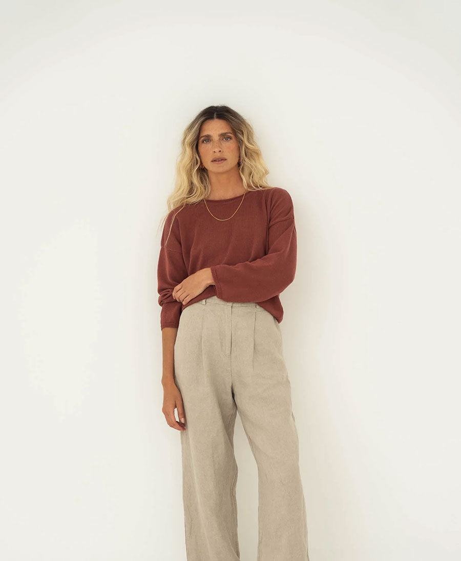 Strickpullover Sofie aus Baumwolle - Rosenholz
