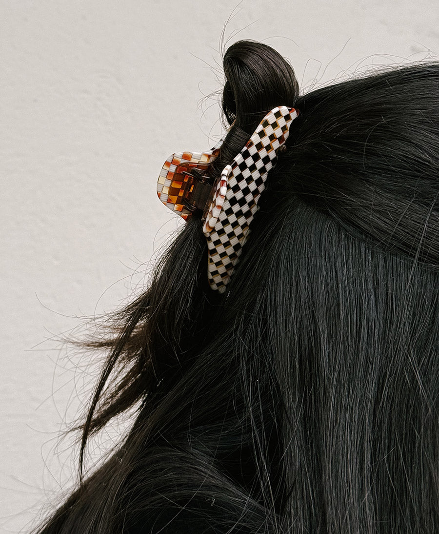 Haarklammer CLAIRE (L) aus Acetat - Karo