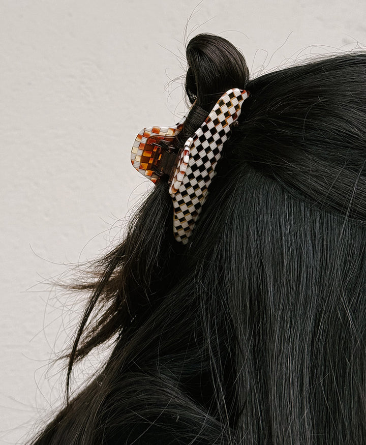 Haarklammer CLAIRE (L) aus Acetat - Karo