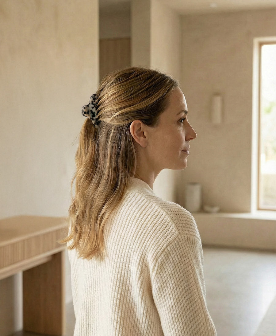 Haarklammer CLAIRE (M) aus Acetat - Helles Tortoise