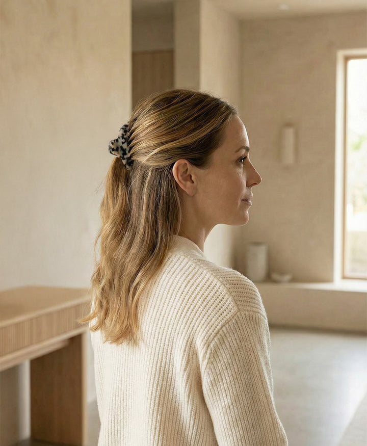 Haarklammer CLAIRE (M) aus Acetat - Helles Tortoise