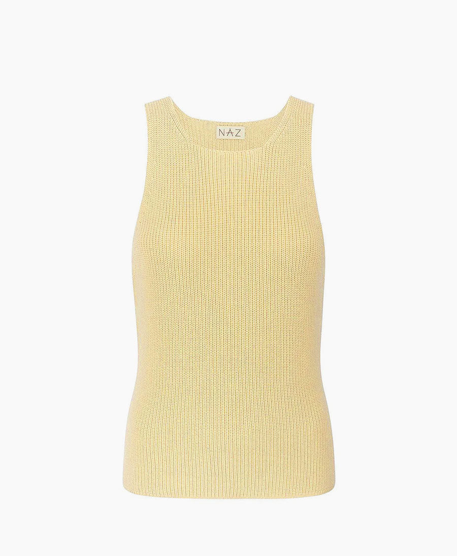 Stricktop Claire aus Baumwolle - Hellgelb
