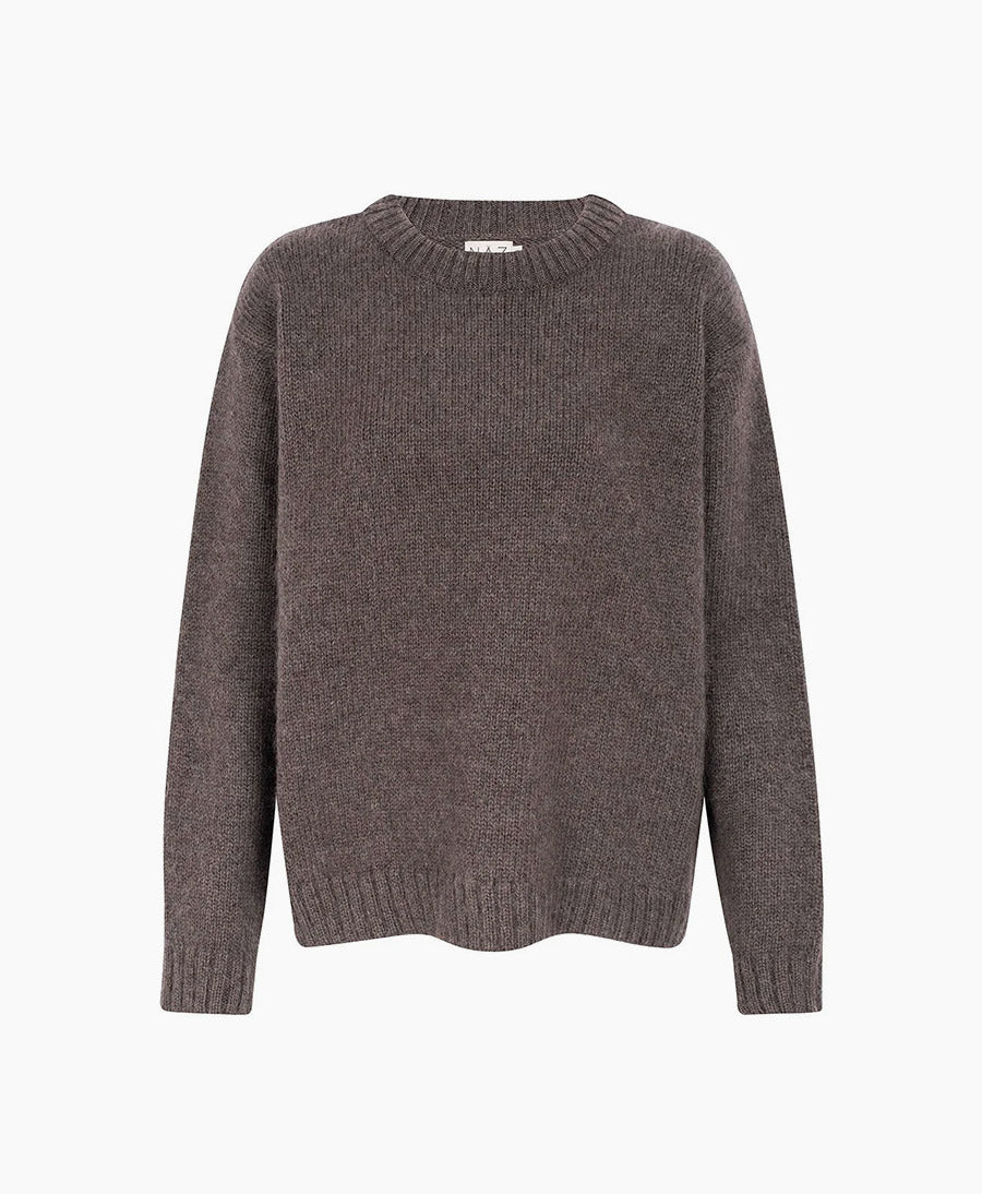 Langer Strickpullover Claudia - Braun