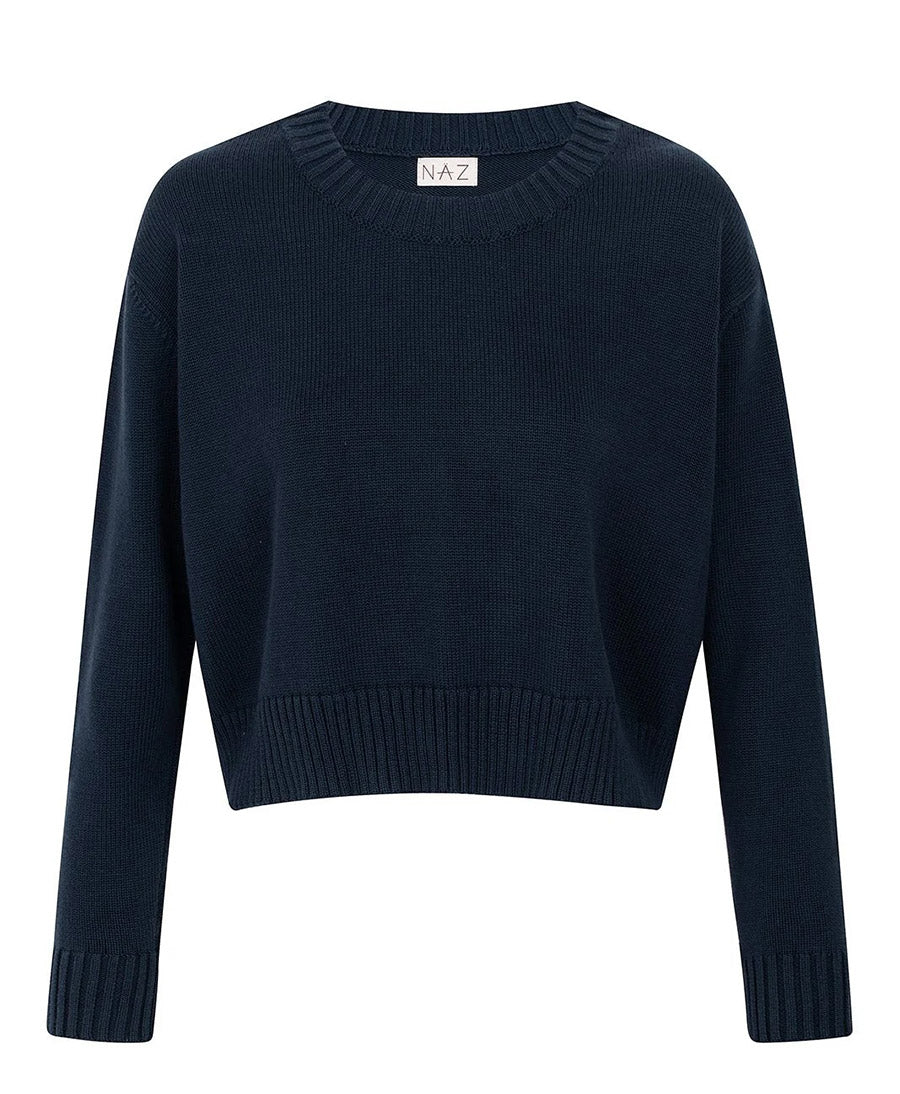 Strickpullover Claudia aus Baumwolle - Navy