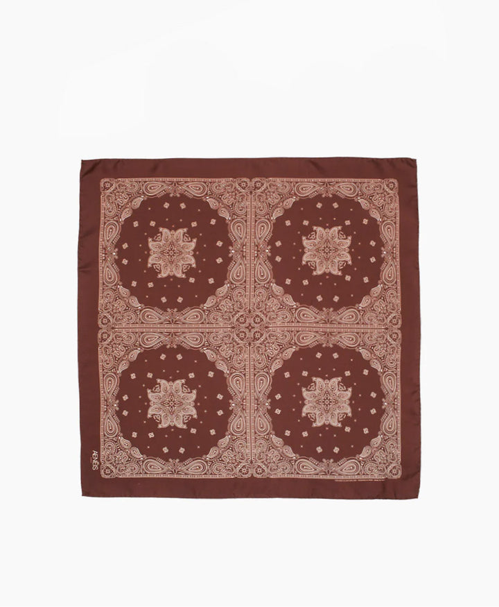 Seiden-Foulard "Minimal Bandana Silk Scarf" - Sepia