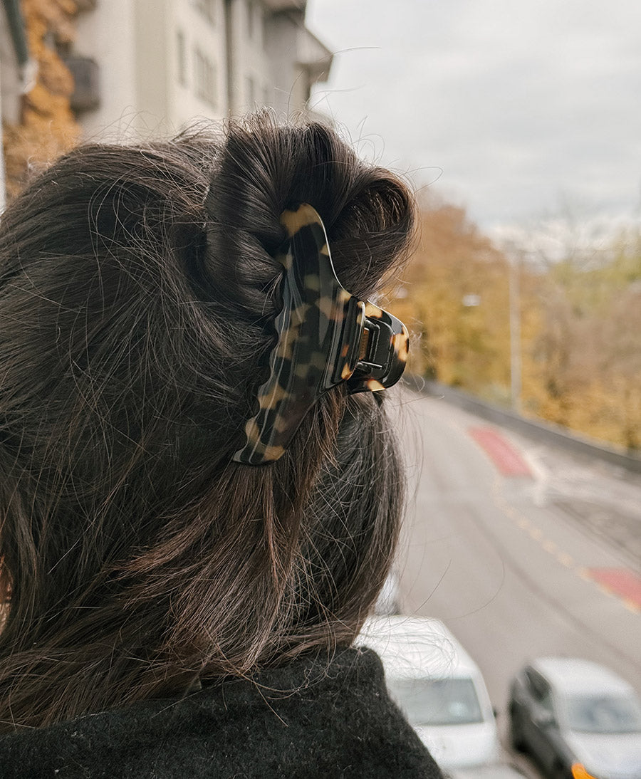 Haarklammer CLAIRE (L) aus Acetat - Tortoise