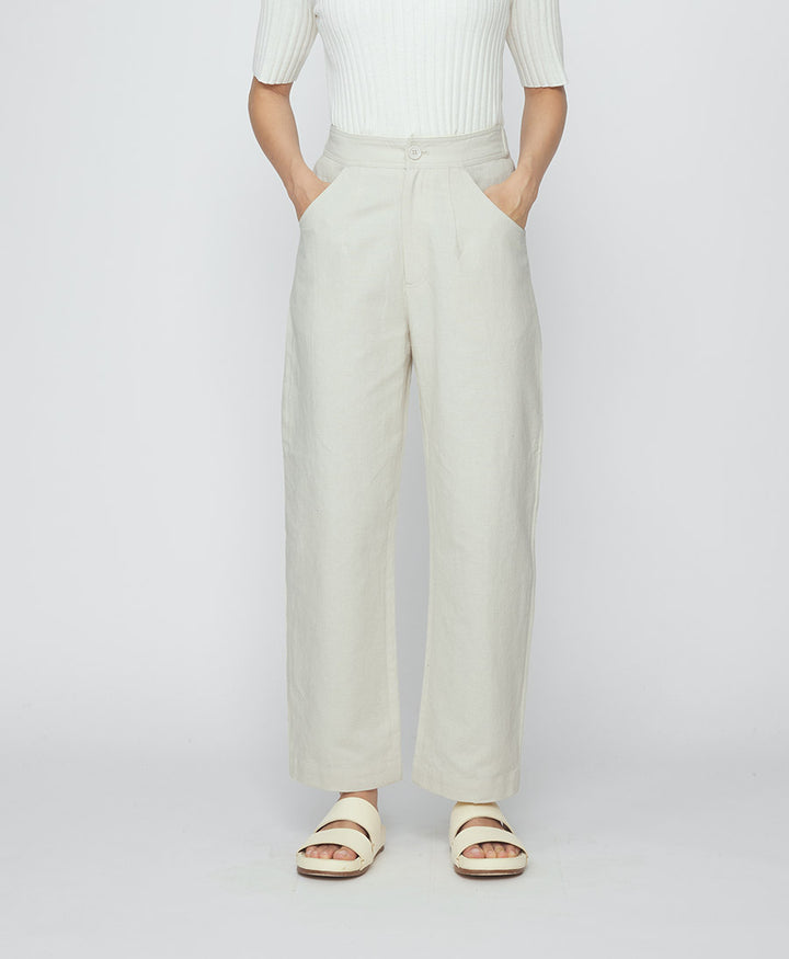 Stoffhose Signature Curve Legged Trouser - Oatmeal