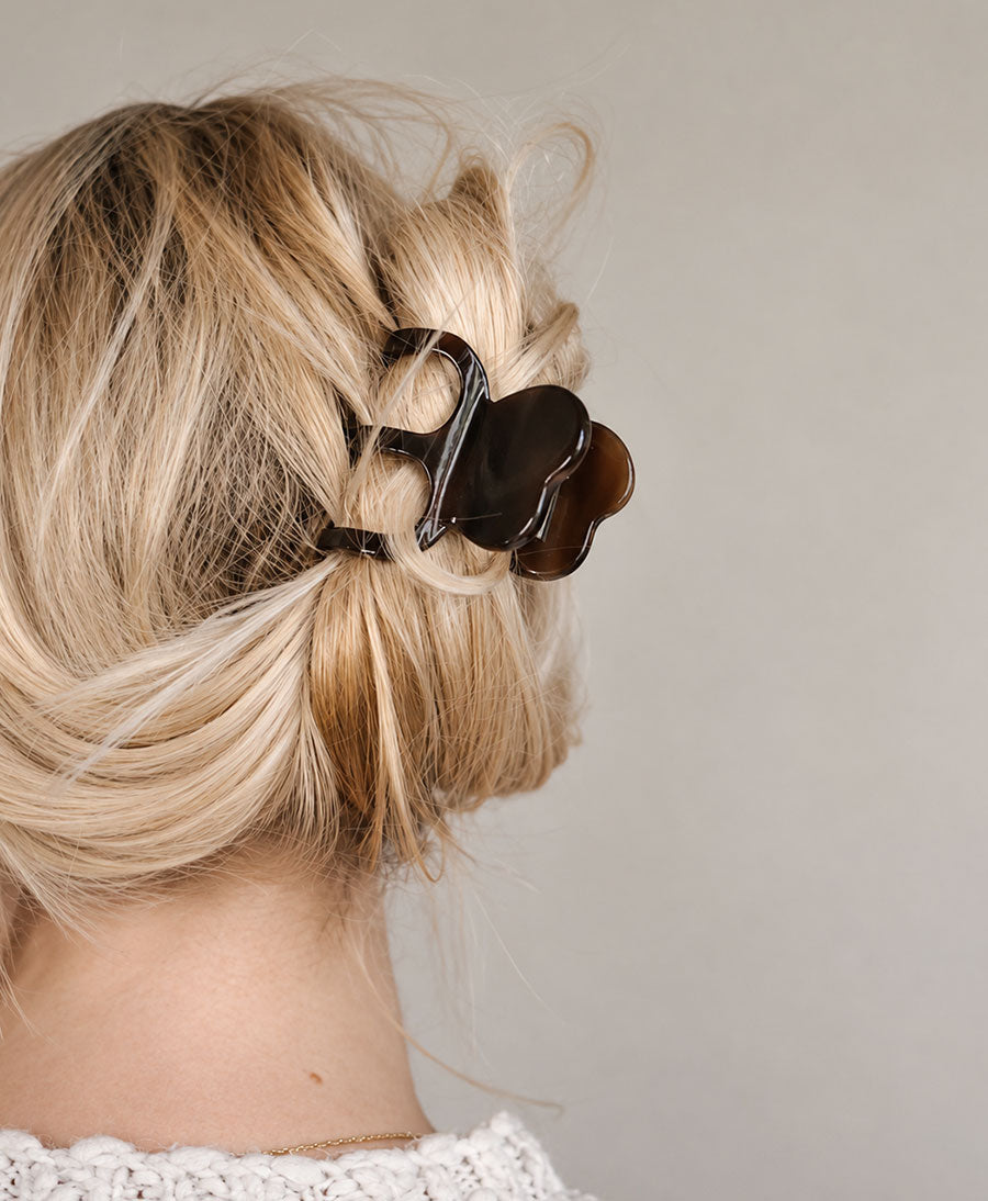 Haarklammer CAMIE aus Acetat - Mocca