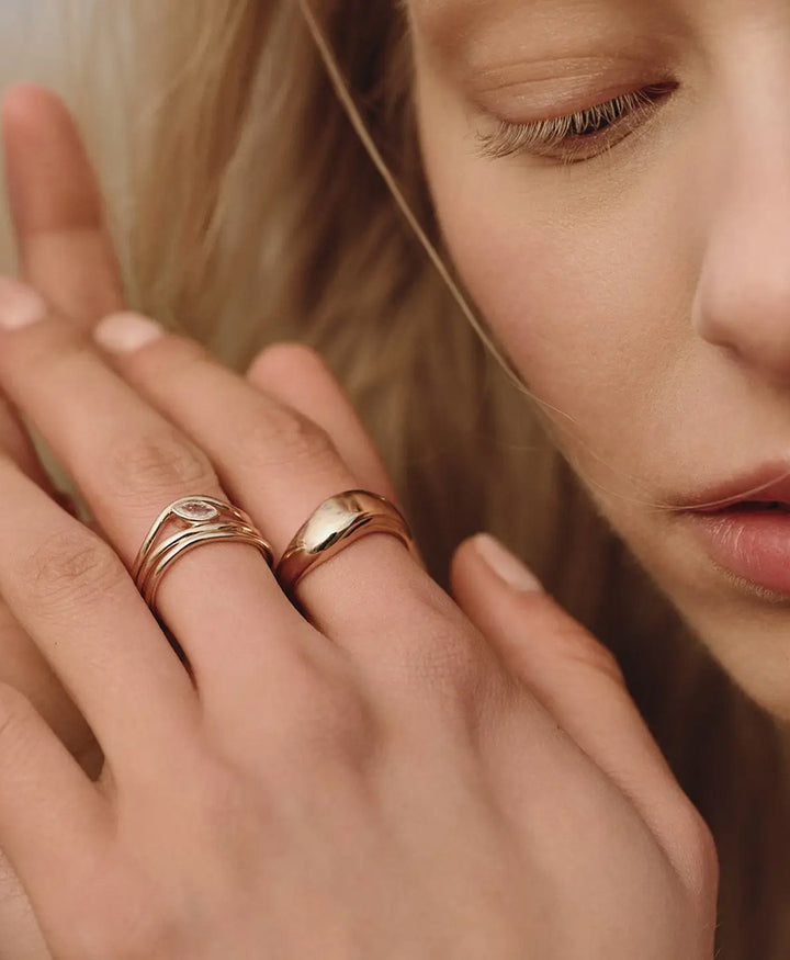 Fingerring vergoldet - Ondée