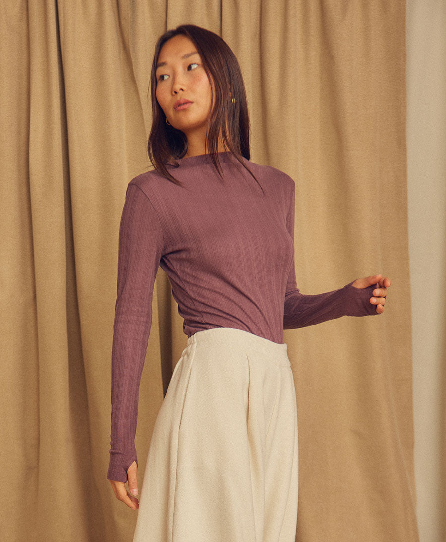 Rib Top / Oberteil - Cocoa